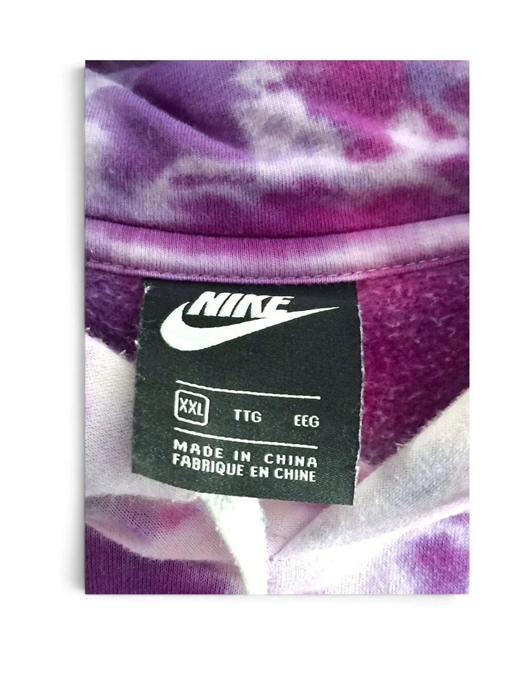Nike Club Fleece Tie Dye Pullover Hoodie Purple Fuchsia XXL